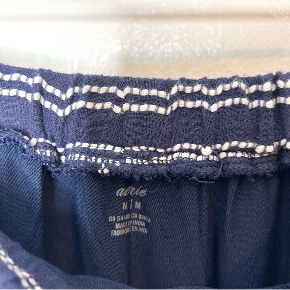 Aerie American Eagle Faux Wrap Skirt Tassel Fringe Navy Blue Stripes Medium M - Picture 5 of 7